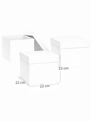 Caja Cubo Blanca (22x22x22) - 12 pzas Mayoreo Caja cubo blanca de 22 cm por lado para venta por mayoreo en México.