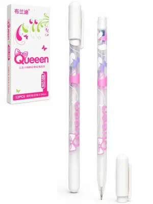 boligrafo de gel color blanco 0.8mm caja 12 piezas