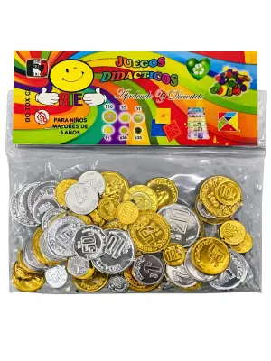 Monedas Metálicas Didácticas Bolsa de monedas didácticas metálicas surtidas.