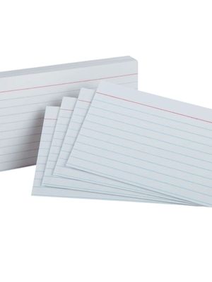 Tarjeta Raya 5x8 (Paq. 100 pzas) Paquete de 100 tarjetas de raya medida 5x8 al mayoreo.