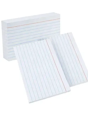 Paquete de 100 tarjetas de estudio 5x8 raya en Papelerías Mérida