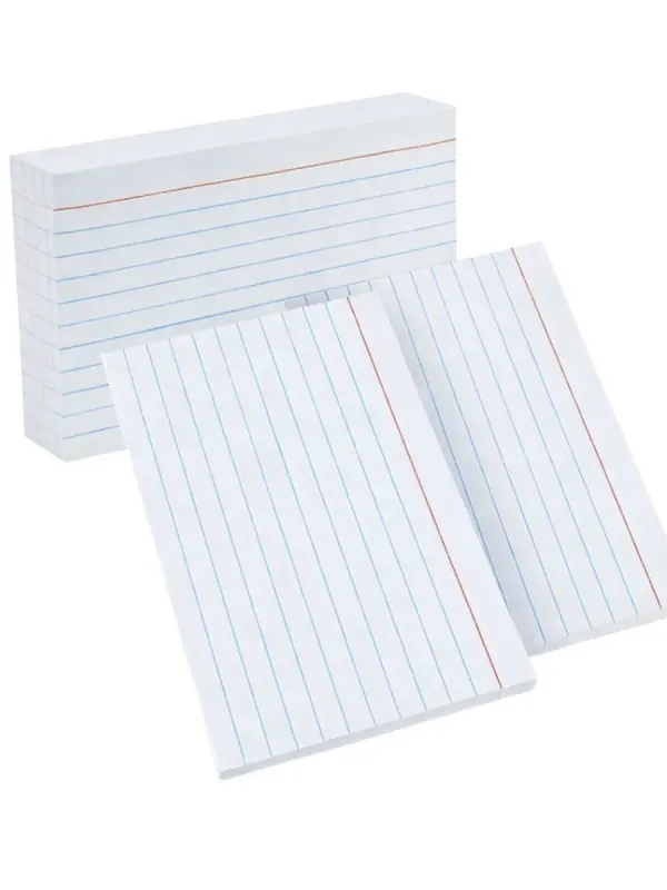 Paquete de 100 tarjetas de estudio 4x6 raya en Papelerías Mérida