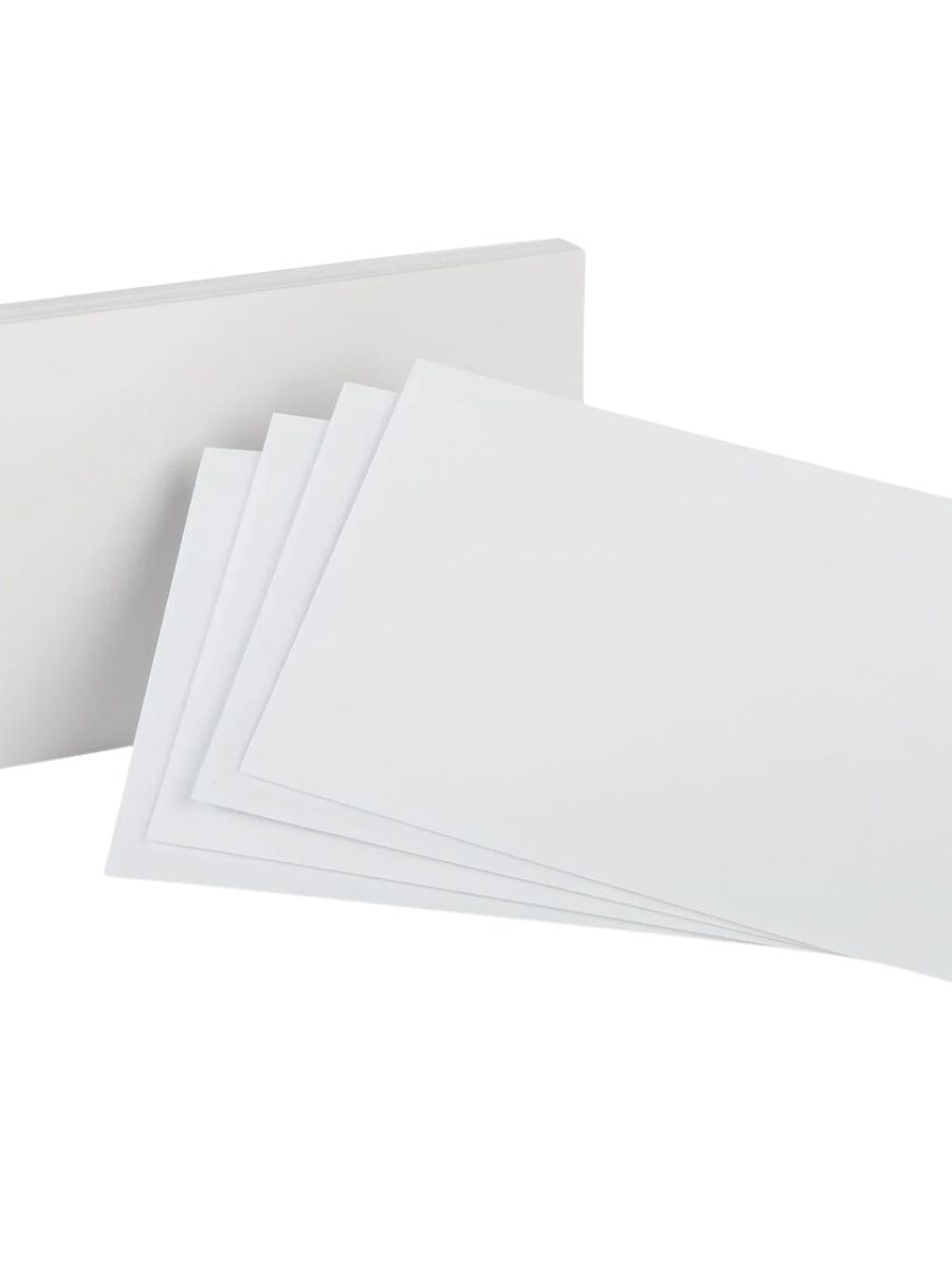 Paquete de 100 tarjetas blancas lisas medida 4x6 al mayoreo.