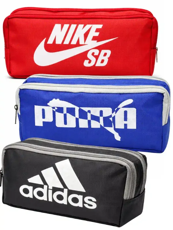 Lapicera de tela con dos cierres en colores vibrantes.