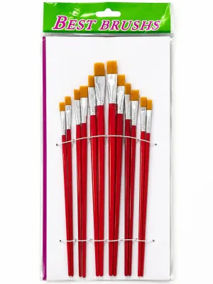 Pincel cuerpo rojo grande 12 piezas