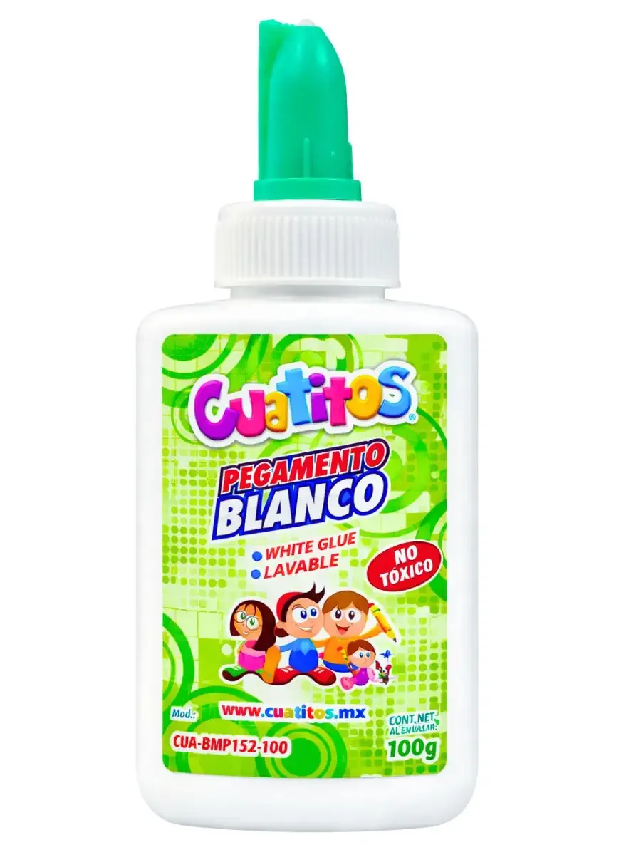 Paquete de 6 pegamentos blancos de 100ml Cuatitos y Shely al mayoreo.