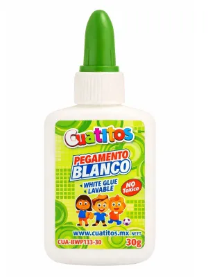 Paquete de 6 pegamentos blancos de 30ml Cuatitos y Shely al mayoreo.