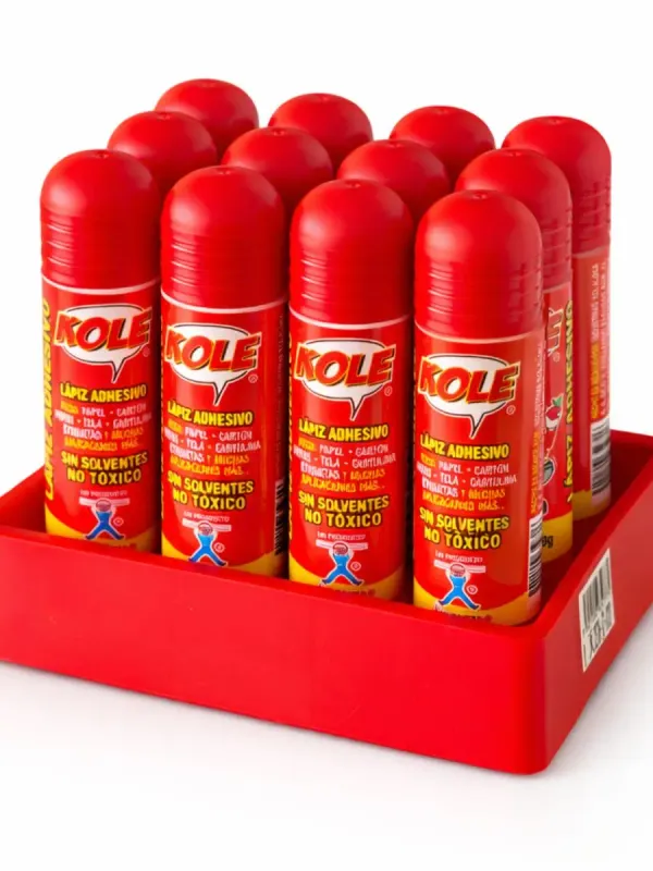 Caja de 12 lápices adhesivos Kole de 8g de Kola Loka.