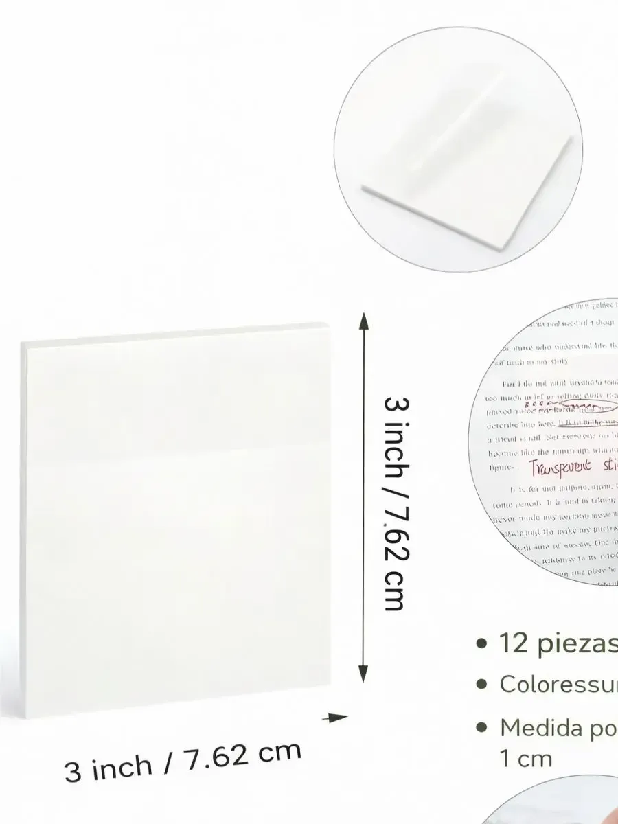 Notas Adhesivas Transparentes 3x3 (50 hojas) - Mayoreo Notas adhesivas transparentes 3x3 de 50 hojas al mayoreo nacional.