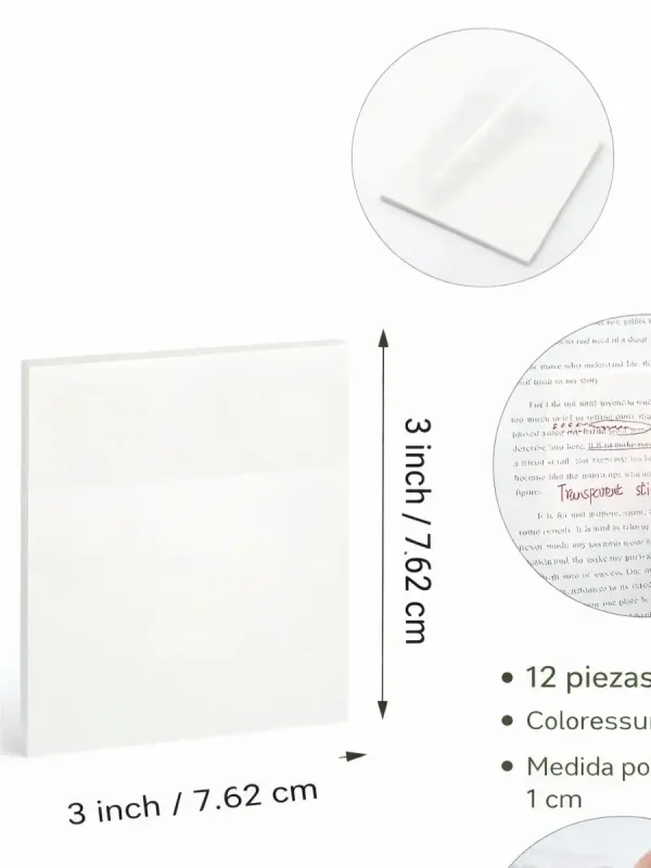 Notas adhesivas transparentes 3x3 de 50 hojas al mayoreo nacional.