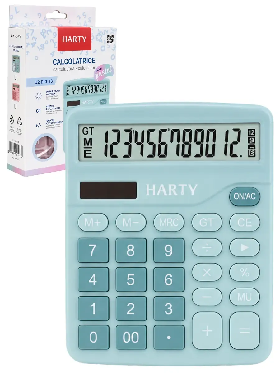 Calculadora Mediana 12 Dígitos Rosa/Azul – Mayoreo calculadora mediana harty 12 digitos rosa azul mayoreo