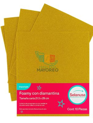 Foamy carta c/10 adiamantado oro fuerte #101