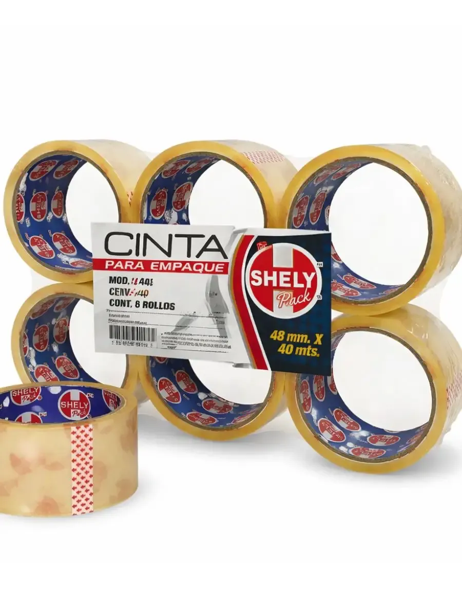 Paquete de 6 rollos de cinta transparente 48mm x 40m al mayoreo.