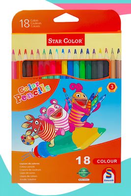 colores star color largos c/18 caja naranja