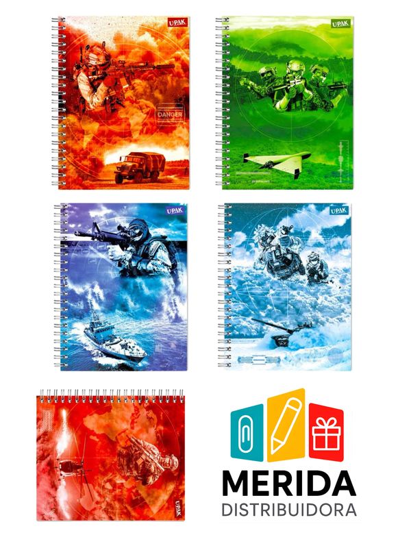 Cuaderno UPAK Gladiador Militar en Acción 100H Raya