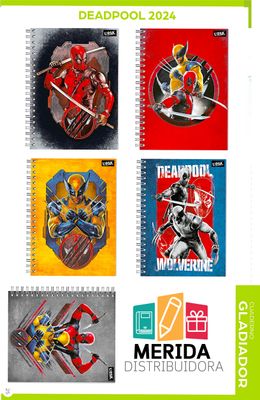 cuaderno gladiador 100h raya deadpool cuaderno gladiador 100h raya deadpool