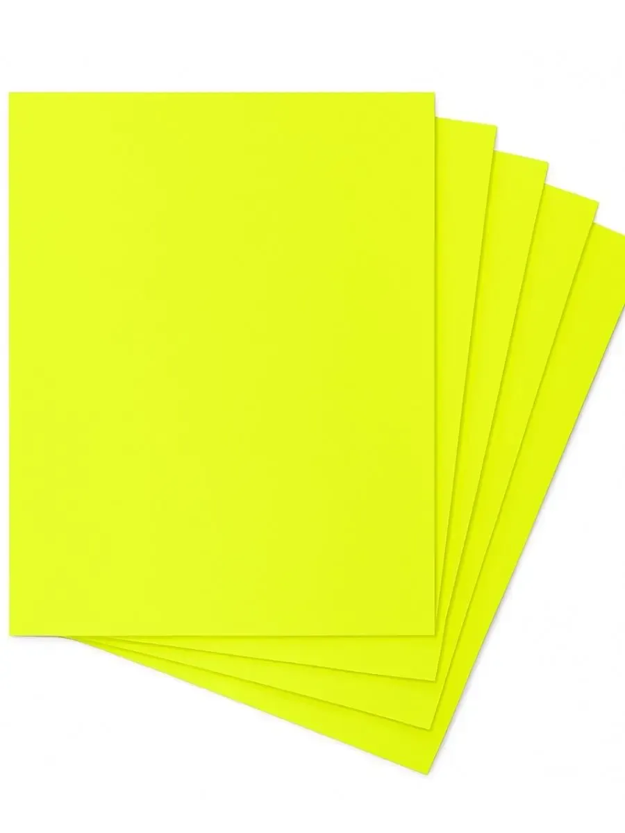 Cartulina Fluorescente Amarillo (Paq. 10 pzs) Paquete de 10 cartulinas fluorescentes amarillo neón
