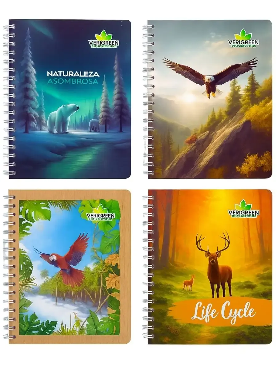 Cuaderno profesional Verygreen 100 hojas recicladas cuadro grande.