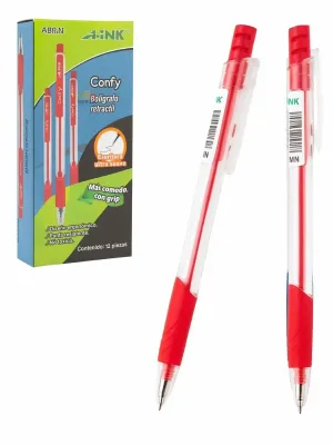 Bolígrafo Retráctil c/12 A-INK rojo