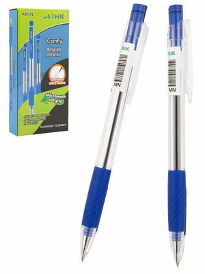 Bolígrafo retráctil Aink azul punta media para negocios.