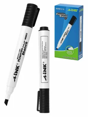 Marcador para Pizarrón Blanco AWB12-N con 12 pzas (Negro) Caja de 12 marcadores para pizarrón blanco MAE Aink negros.
