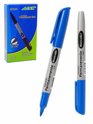 Caja de 12 marcadores permanentes MAE Aink APD-A azules.