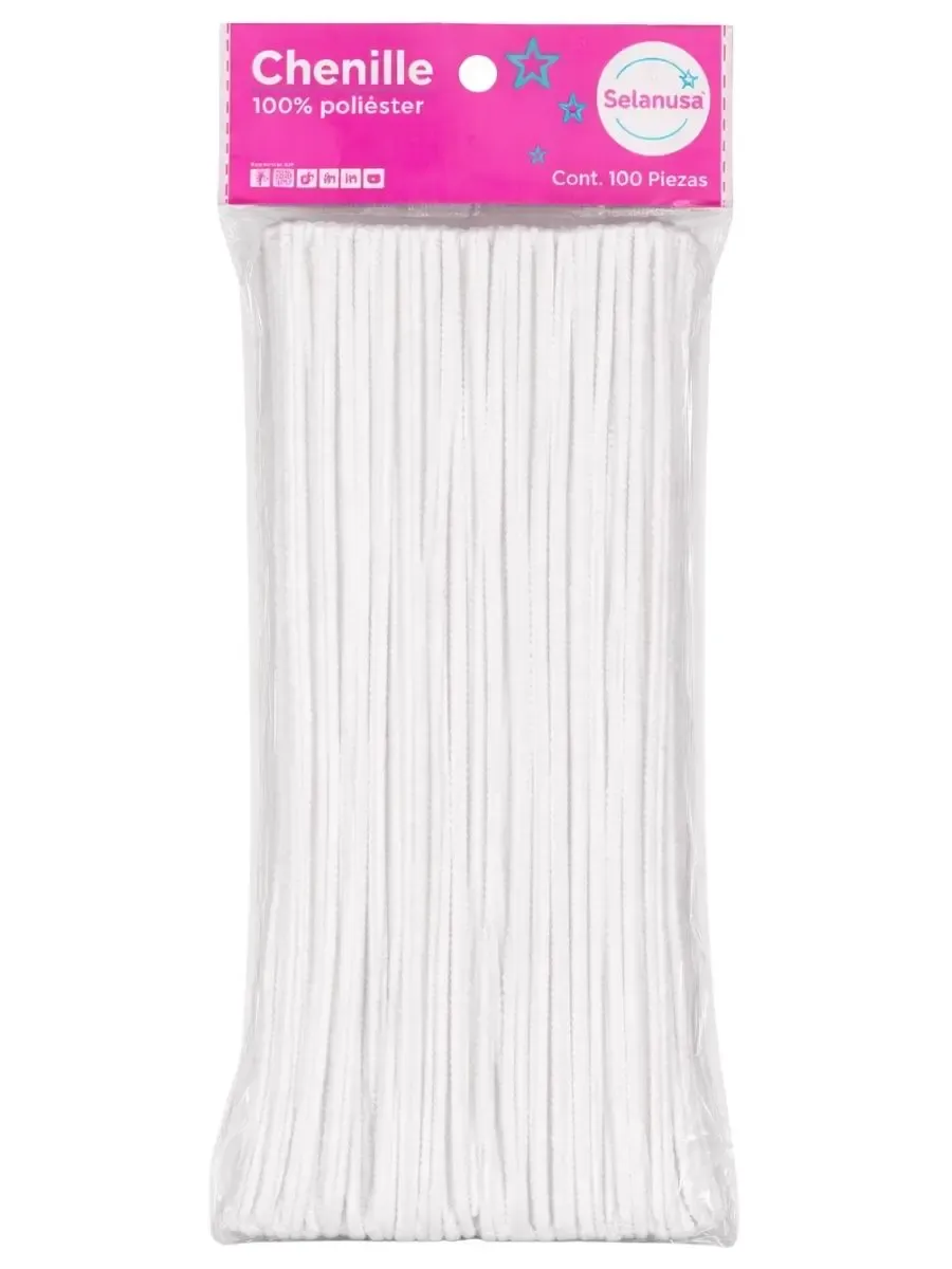 Paquete de 100 limpiapipas blancos Selanusa.