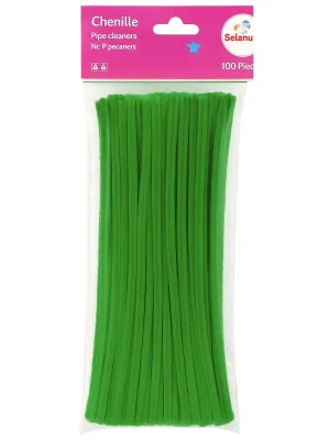 Limpiapipas / Chenille Verde Bandera Selanusa (100 pzas)