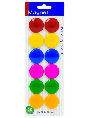 Paquete de 12 imanes de colores en Papelerías Mérida