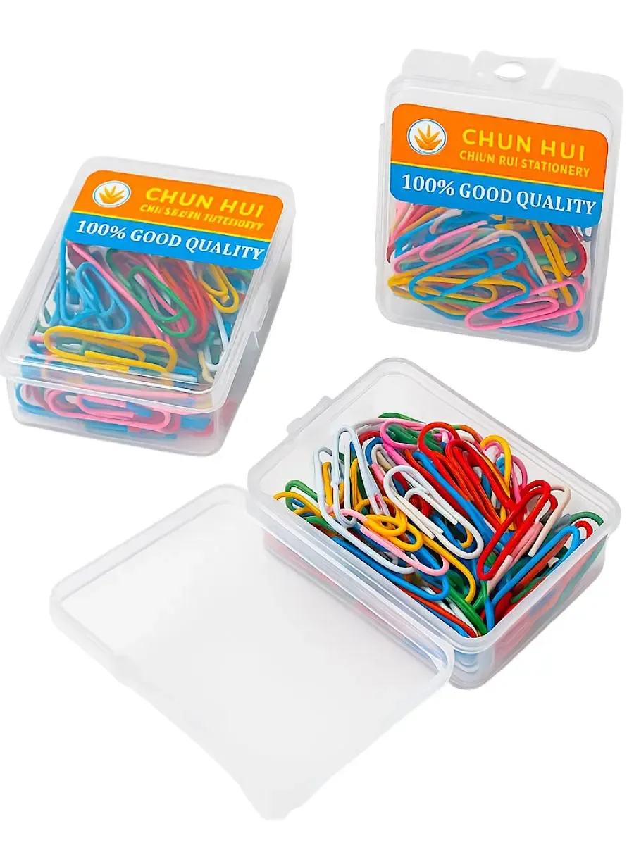 Clips de Colores Económicos (80 pzs) - Mayoreo Paquete de 80 clips de colores económicos al mayoreo.