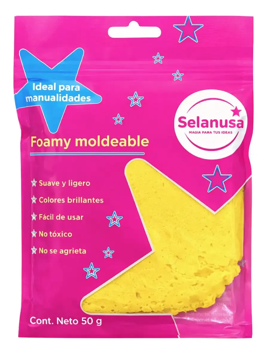 Foamy Moldeable Amarillo Canario (50 g) Paquete de foamy moldeable color amarillo canario Selanusa 50g.