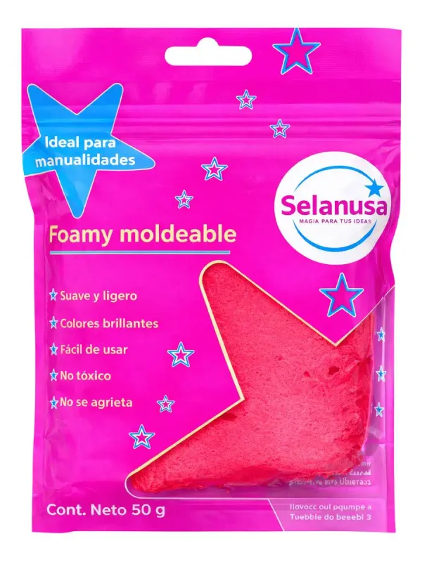 Paquete de foamy moldeable color rojo Selanusa 50g.