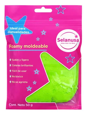 Paquete de foamy moldeable color verde limón Selanusa 50g.