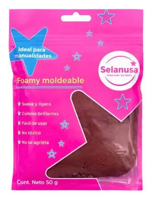 Paquete de foamy moldeable color café número 02 Selanusa 50g.