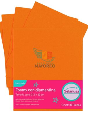 Foamy c/10 carta adiamantado naranja iris 002 Foamy c/10 carta adiamantado naranja iris 002