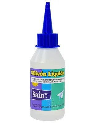 Bote de silicón frío Saira de 60ml para proyectos escolares y artes.