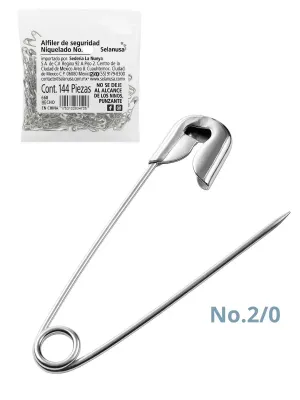 Alfileres de seguridad plateados 2/0 con disponibilidad en Mérida.