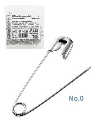 Alfileres de seguridad plateados número 0 de 2.5 cm Selanusa.
