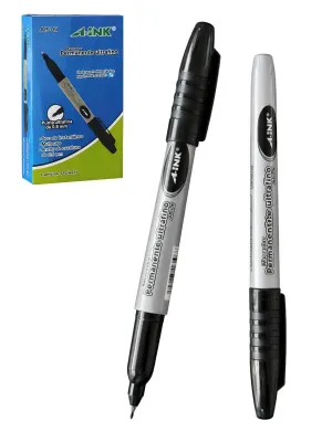 Marcador Permanente Punta Ultrafina 0.5mm – 12 pzas (Negro) Caja de 12 marcadores permanentes MAE Aink APU-N negros.