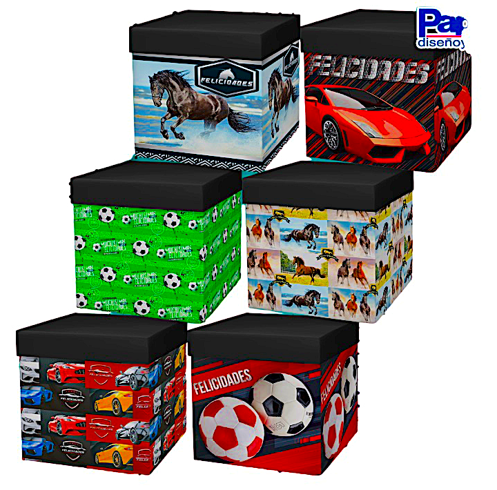 Caja cubo varonil 10x10 cm caja con 12 pzas – Mayoreo