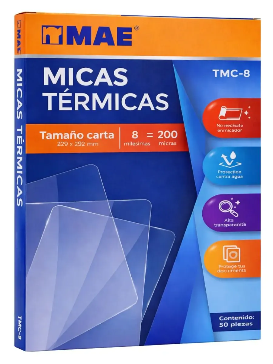 Mica Térmica MAE Carta 8 Mil / 200 Micras (50 pzas)