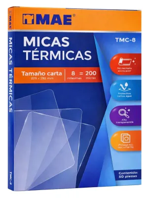 Mica Térmica MAE Carta 8 Mil / 200 Micras (50 pzas)