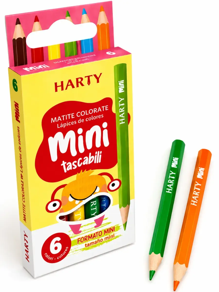 Lápices de Colores Harty 6 pzas Mayoreo Nacional colores harty 6 piezas mayoreo distribuidor mexico papeleria