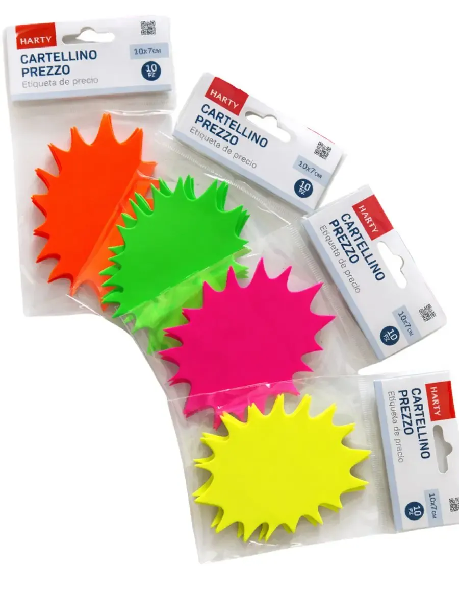 Paquete de 10 etiquetas de precios de cartón 10x7cm