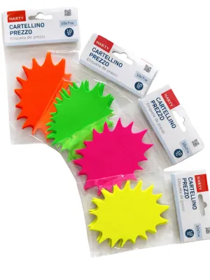 Paquete de 10 etiquetas de precios de cartón 10x7cm