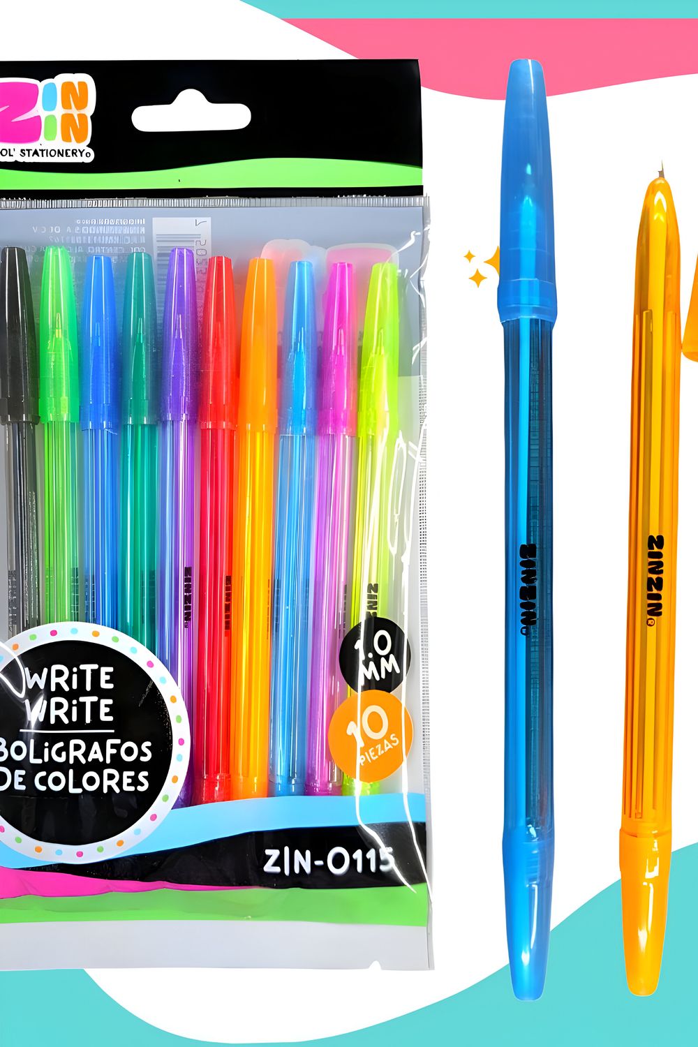 Boligrafos c/10 tinta negra ZIN ZIN