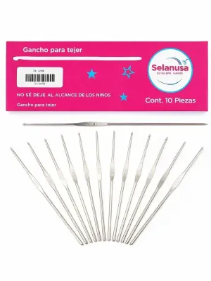 Caja de 10 ganchos para tejer 2.40mm número 0 al mayoreo.