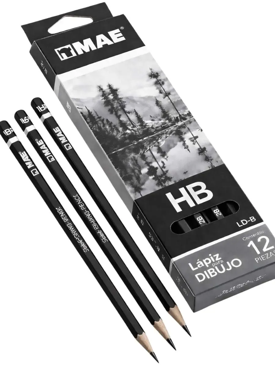 Lápiz MAE HB mayoreo caja con 12 piezas.