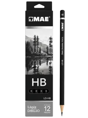 Lápiz de Grafito Profesional MAE HB (LD-HB) 12 Pzas Lápiz MAE HB mayoreo caja con 12 piezas.