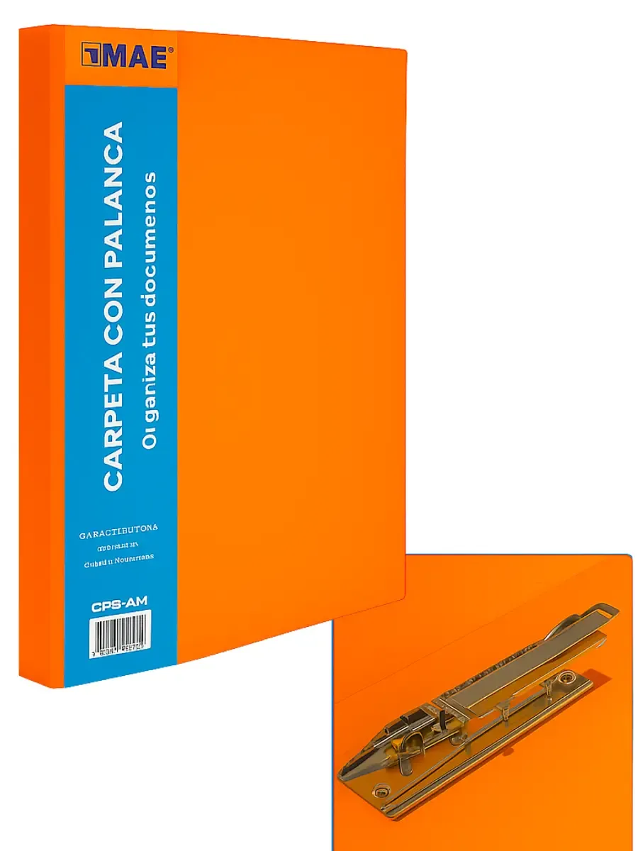 carpeta de palanca mae plastico naranja cps-na mayoreo